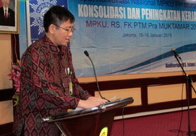 Konsolidasi dan peningkatan kerjasama MPKU, RS, FK PTM Pra Muktamar 2015 Jakarta, 15-16 Januari 2015 Audiotorium Rumah Sakit Islam Jakarta Cempaka Putih